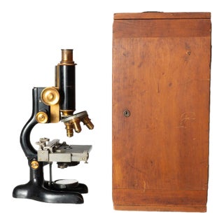 Antique Bausch and Lomb Microscope in Case For Sale