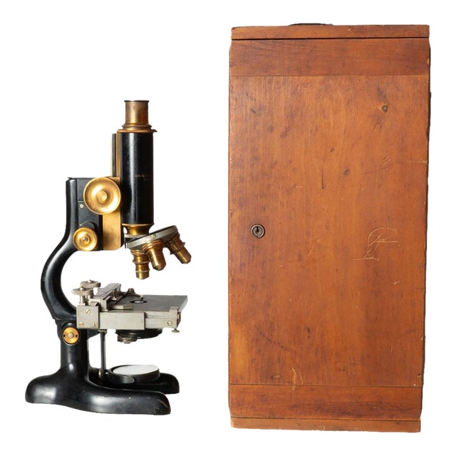 Antique Bausch and Lomb Microscope in Case For Sale