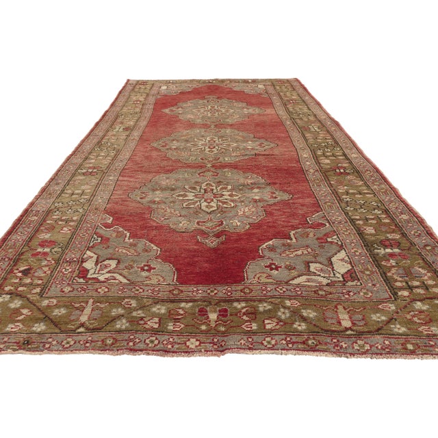 Vintage Turkish Oushak Rug - 05'01 X 11'04 For Sale - Image 4 of 11
