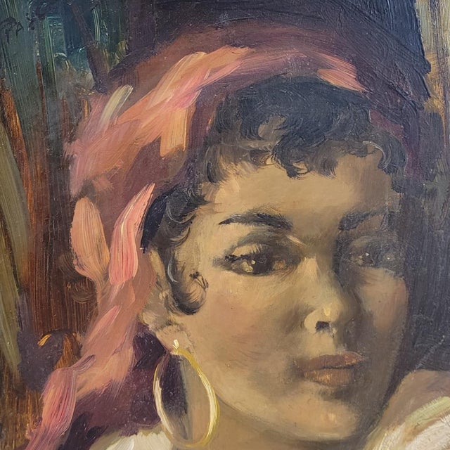 1940s French Artist, Portrait of Woman, 1940s, Oil on Board For Sale - Image 5 of 18