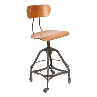 Vintage Industrial Toledo Drafting Stool For Sale