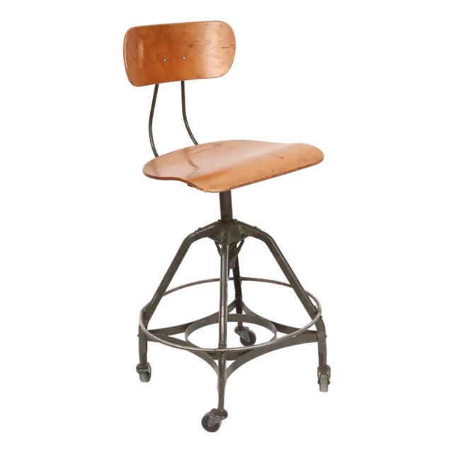 Vintage Industrial Toledo Drafting Stool For Sale