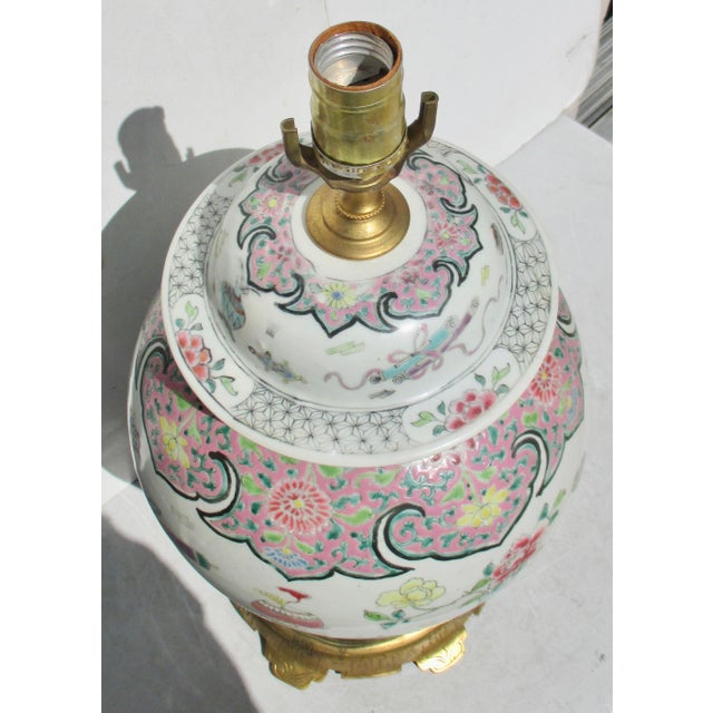 Ceramic Early 18th Century Chinese Yongzheng Porcelain Ginger Jar Lamp For Sale - Image 7 of 14