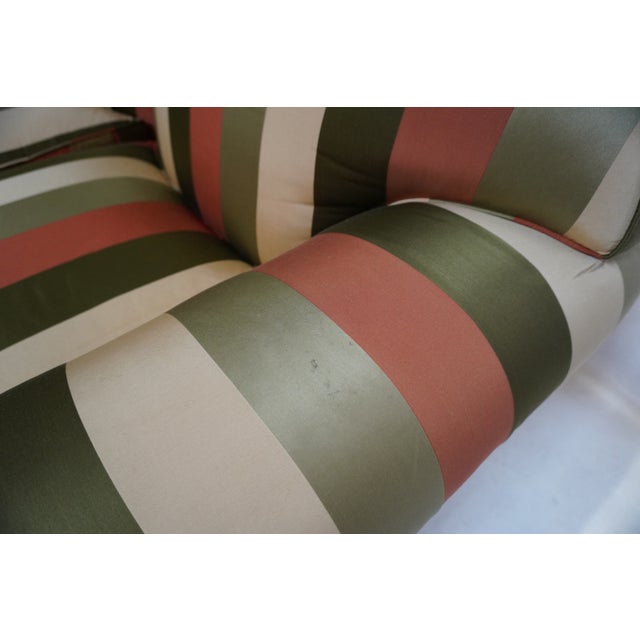 Late 20th Century Custom Edward Ferrell Silk Stripe Loveseat For Sale - Image 17 of 18