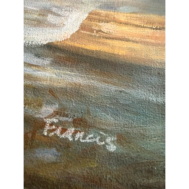 Vintage 1980s Impressionistic Duck Pond Oil Painting on Canvas – Signed "Francis" For Sale In San Diego - Image 6 of 12