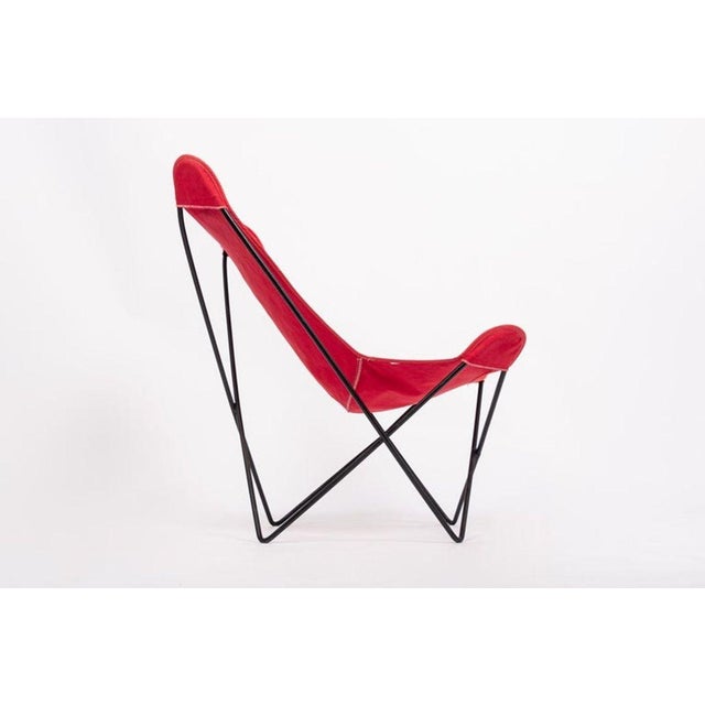 This original vintage mid century modern Knoll (attr.) butterfly chair was designed by BKF Hardoy in Argentina in 1938 and...