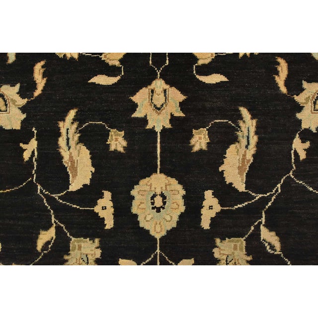 Black Ziegler Rug 5’11” X 9′ Black Wool Traditional Hand-Knotted Oriental Carpet For Sale - Image 8 of 13