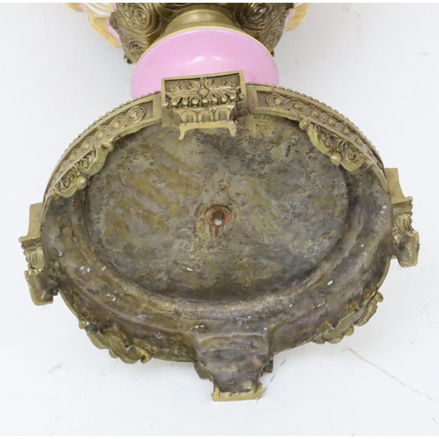 Impressive 19th Century French Sèvres Style Ormolu Mounted Porcelain Covered Urn For Sale - Image 9 of 14