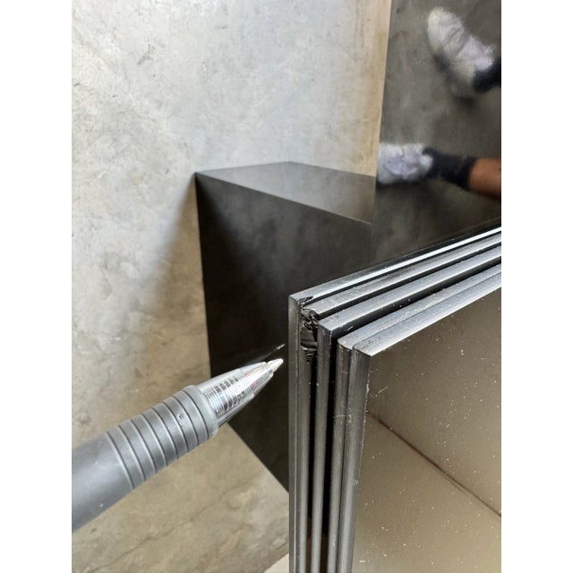 Pair of 1970s Mid-Century Modern Six-Tier Étagères With Smoked Glass Shelves/ Sold For Sale - Image 12 of 12