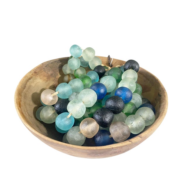 Glass Vintage African Jumbo Glass Mixed Trading Beads Necklace Set of Five For Sale - Image 7 of 7