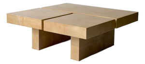 1970s Lacquered Goatskin Coffee Table Attributed to Aldo Tura
