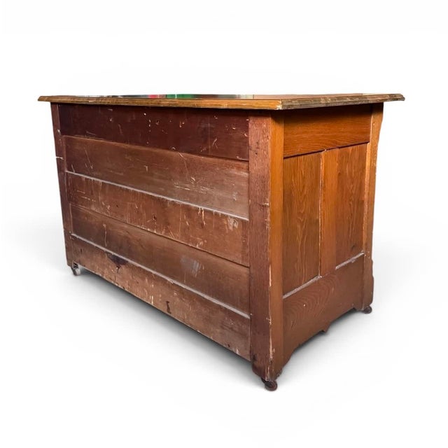 Victorian Vintage Victorian Oak and Cedar Eastlake Quilt Chest C. 19th Century For Sale - Image 3 of 7
