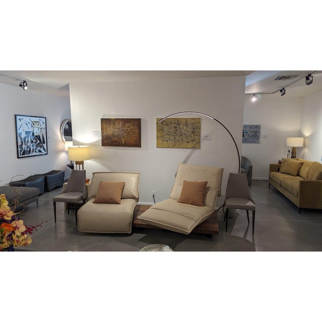 Wood Leather Reclining Lounge Sofa, Label: Koinor Modern Leather Seating For Sale - Image 7 of 17