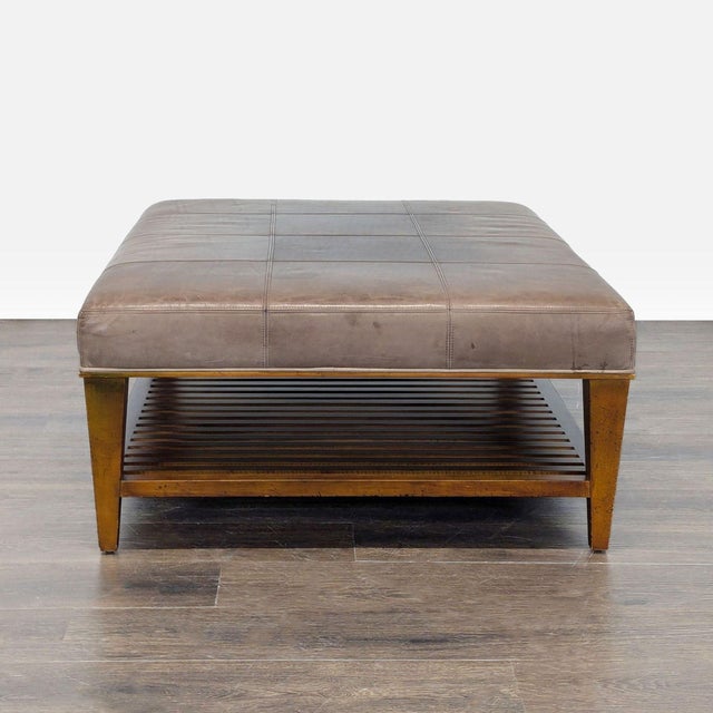 2000 - 2009 Leather-Top Coffee Table For Sale - Image 5 of 7