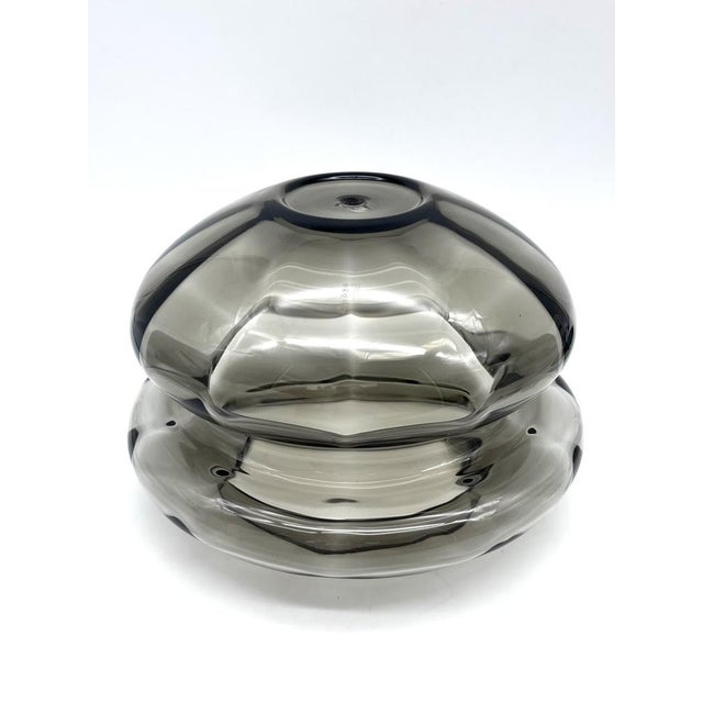 Large Space Age Smoked Glass and Chrome Ceiling Light from Hillebrand Leuchten, Germany, 1970s For Sale - Image 13 of 18