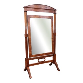 Vintage Wood Psyche Mirror For Sale