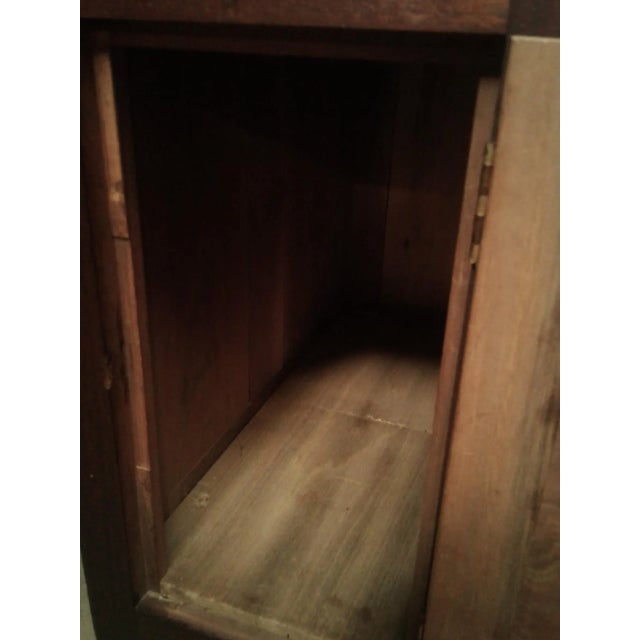 Antique 2 Piece Walnut S Curve Roll Top Desk With Bookcase Top Secret Compartment 1920s For Sale - Image 11 of 12