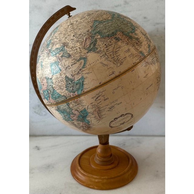 Mid-Century Modern Vintage Replogle World Classic Series Globe on Wood Base For Sale - Image 3 of 9