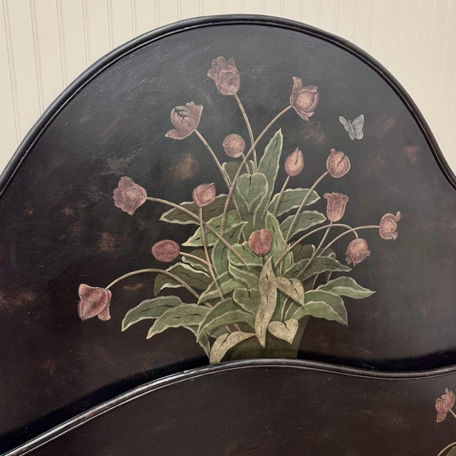Vintage Hand-Painted King-Size Metal Bed For Sale In Salt Lake City - Image 6 of 7