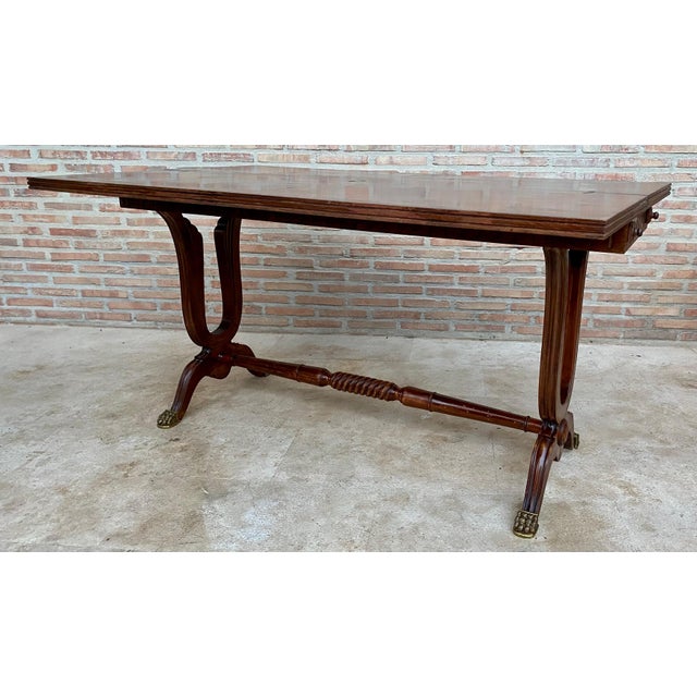 Mid-Century Modern Convertible Dining Table with Bronze Claw Legs, 1950s For Sale - Image 9 of 18