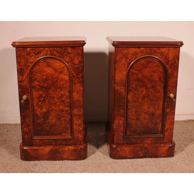 Bedside Tables in Burr Walnut, Set of 2 For Sale - Image 16 of 16
