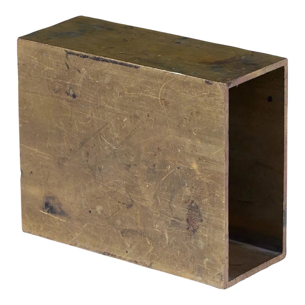 Hollow Brass Rectangular Object | Chairish