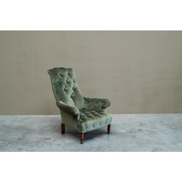19th Century Horrix Brothers Lounge Chair in Velvet, the Netherlands For Sale - Image 10 of 17