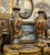 French French Style Blue Porcelain Vase With Floral Bouquet Artwork, Gold Leaf & Bronze Accents For Sale - Image 3 of 3