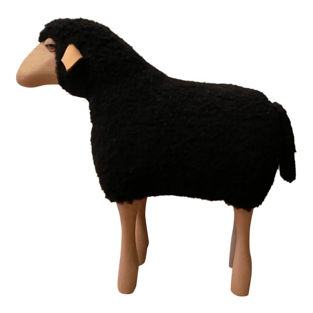 Lalanne Style Black Sheep Stool or Sculpture For Sale