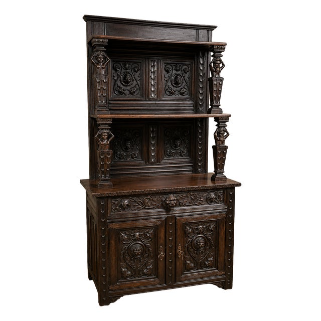 Renaissance Two-Part Buffet in Oak For Sale