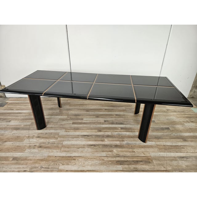 Extendable Dining Table by Pierre Cardin in Black Lacquered Wood, 1970 For Sale - Image 12 of 18