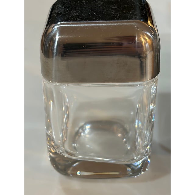 1970s 1970s Mid Century Modern Italian Musi Stainless Steel & Glass 4-Piece Condiment Set - 5ps For Sale - Image 5 of 11