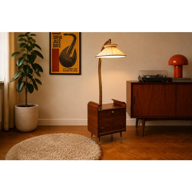 Bar Cabinet with Lamp, Eastern Europe, 1970s For Sale - Image 13 of 13