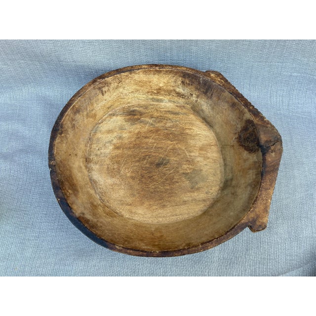 Antique Hand Hewn Wood Dough Bowl For Sale In New York - Image 6 of 12