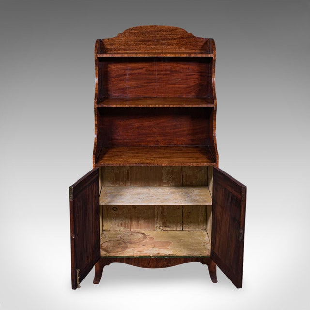 Traditional Antique Waterfall Bookcase, English, Petite Chiffonier, Cupboard, Georgian, 1800 For Sale - Image 3 of 10