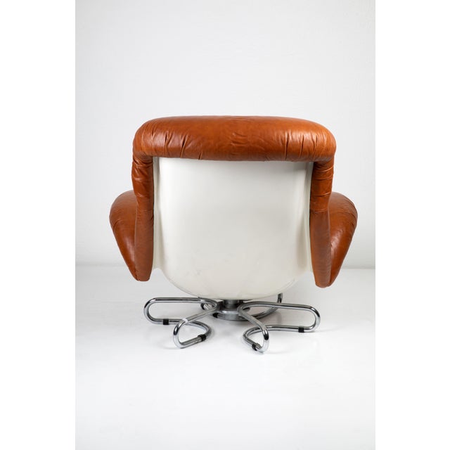 Set of Leather Armchairs attributed to Bruno Gecchelin, 1961 For Sale - Image 6 of 12