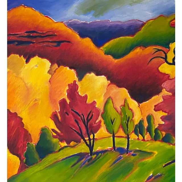 1960s Cool Pop Art Hot Colors! Sweeping Panorama Signed Amazing colors and eye-catching forms that will dance on your...