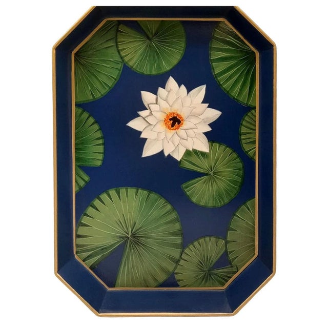 Rectangular Tray in Lacquered Metal by Les Ottomans For Sale - Image 4 of 4