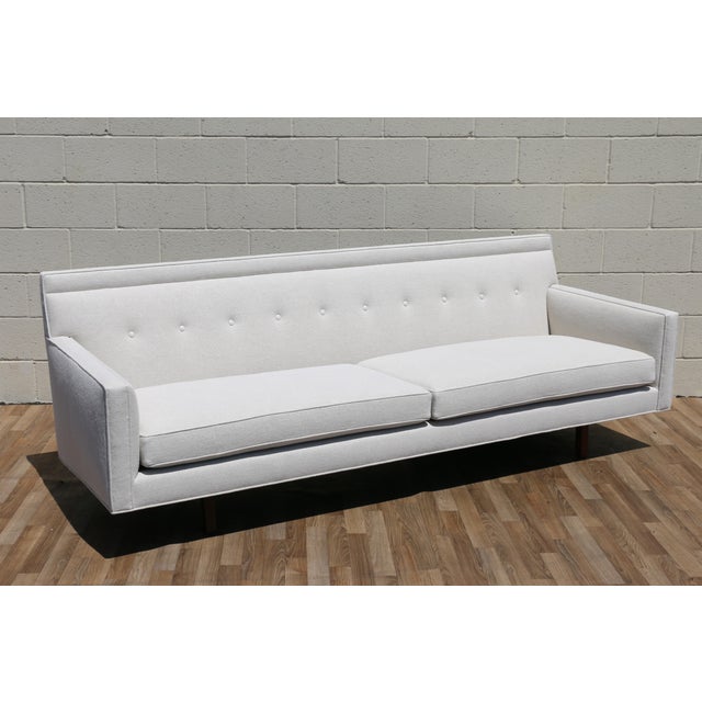 Exceptional 1950s Mid-Century Modern bracket back sofa designed by Edward Wormley for Dunbar, ( it has no label or maker’s...