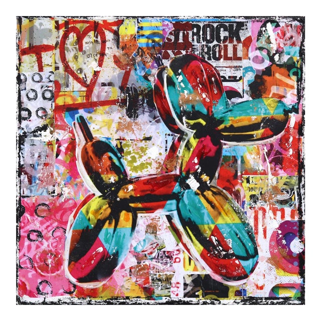 "Aquamarine Balloon Dog" Original Artwork by Marion Duschletta For Sale