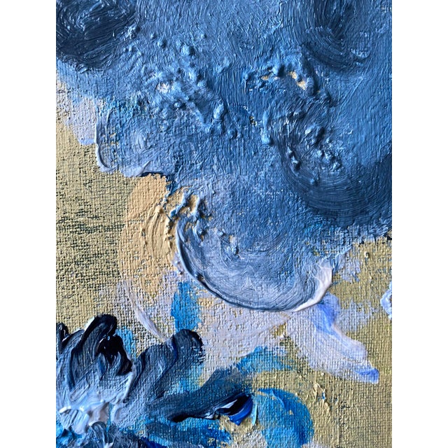 Original-Jardin d'Hiver-Cloud Dahlias in Blue-Shizico Yi-British Awarded Artist-Impasto on Canvas For Sale - Image 11 of 17