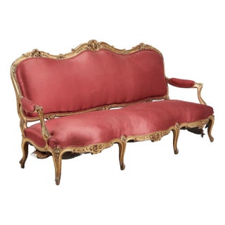 Early 19th Century Louis XV Style Giltwood Settee For Sale