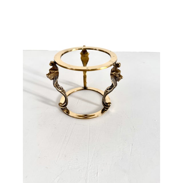 Vintage brass orb stand featuring lions as the support legs. Quality solid brass construction. These stands can have...