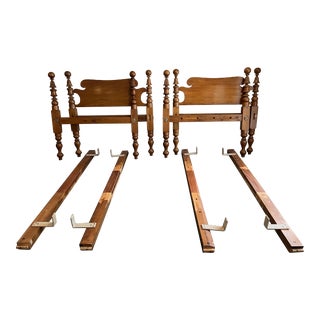 Pair of Antique Cannon Ball Twin Beds For Sale