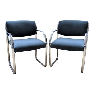 Tubular Chrome Brno Style Chairs - a Pair For Sale