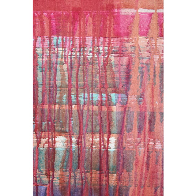 "Perpetual Motion / Red Over Pink Over Turquoise Over Blue" Large Abstract Acrylic Painting by Simon Findlay For Sale - Image 12 of 12