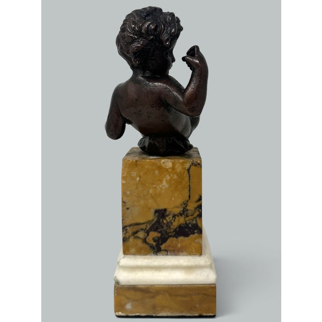 Stone Antique Regency Grand Tour French Bronze Dore Cherub Putti Sienna Marble 19 Cent For Sale - Image 7 of 10