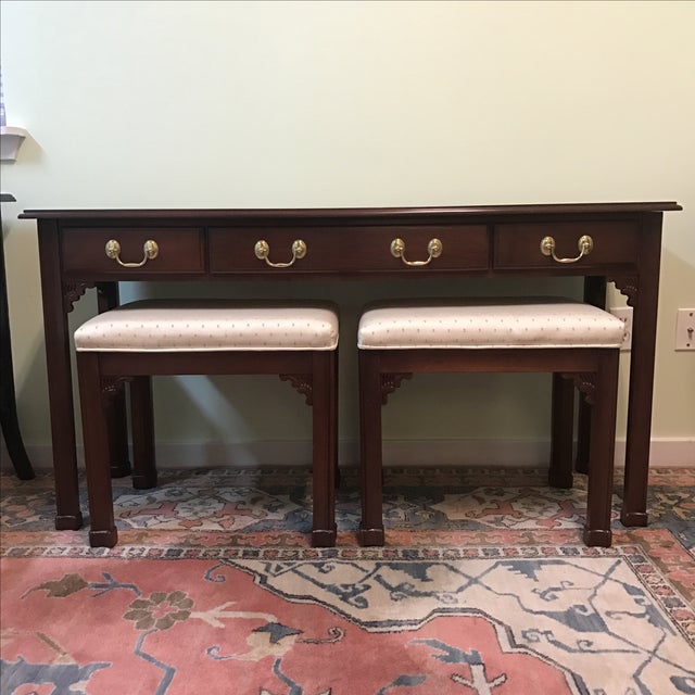 Harden Furniture Sofa Table & Nesting Stools Set of 3 Chairish