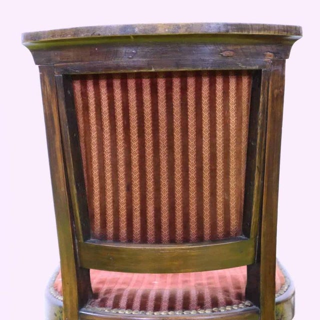 Wooden Chairs with Red Upholstery and Decorative Studs, Set of 2 For Sale - Image 9 of 11
