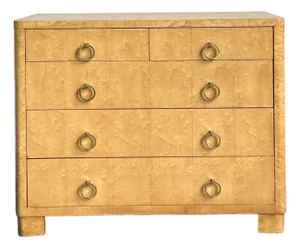 Vintage Boho Burl Wood Chest of Drawers
